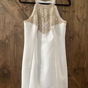 Lilly Pulitzer White and Gold Dress